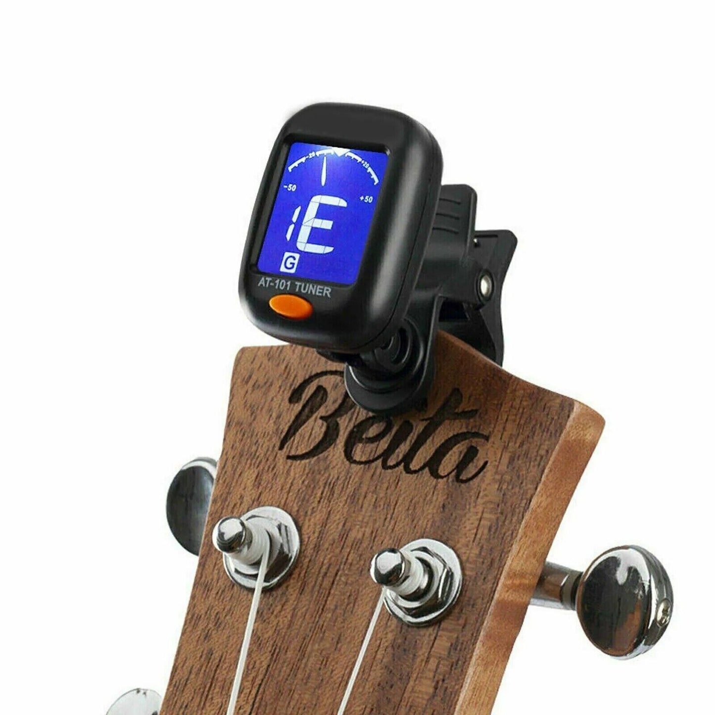 LCD Clip-On Tuner for Electric, Acoustic Guitar, Bass, and Ukulele