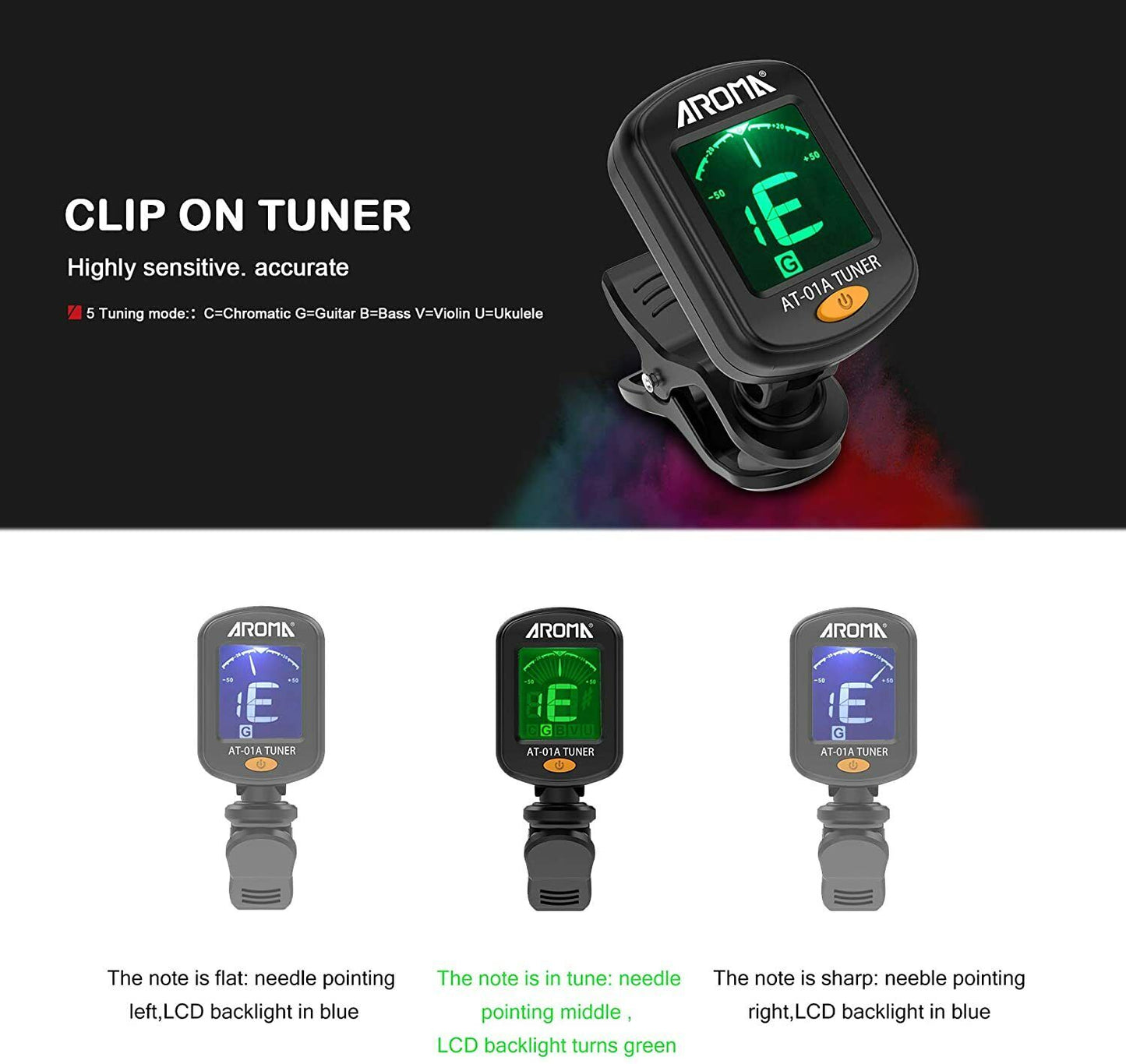 LCD Clip-On Tuner For Guitar