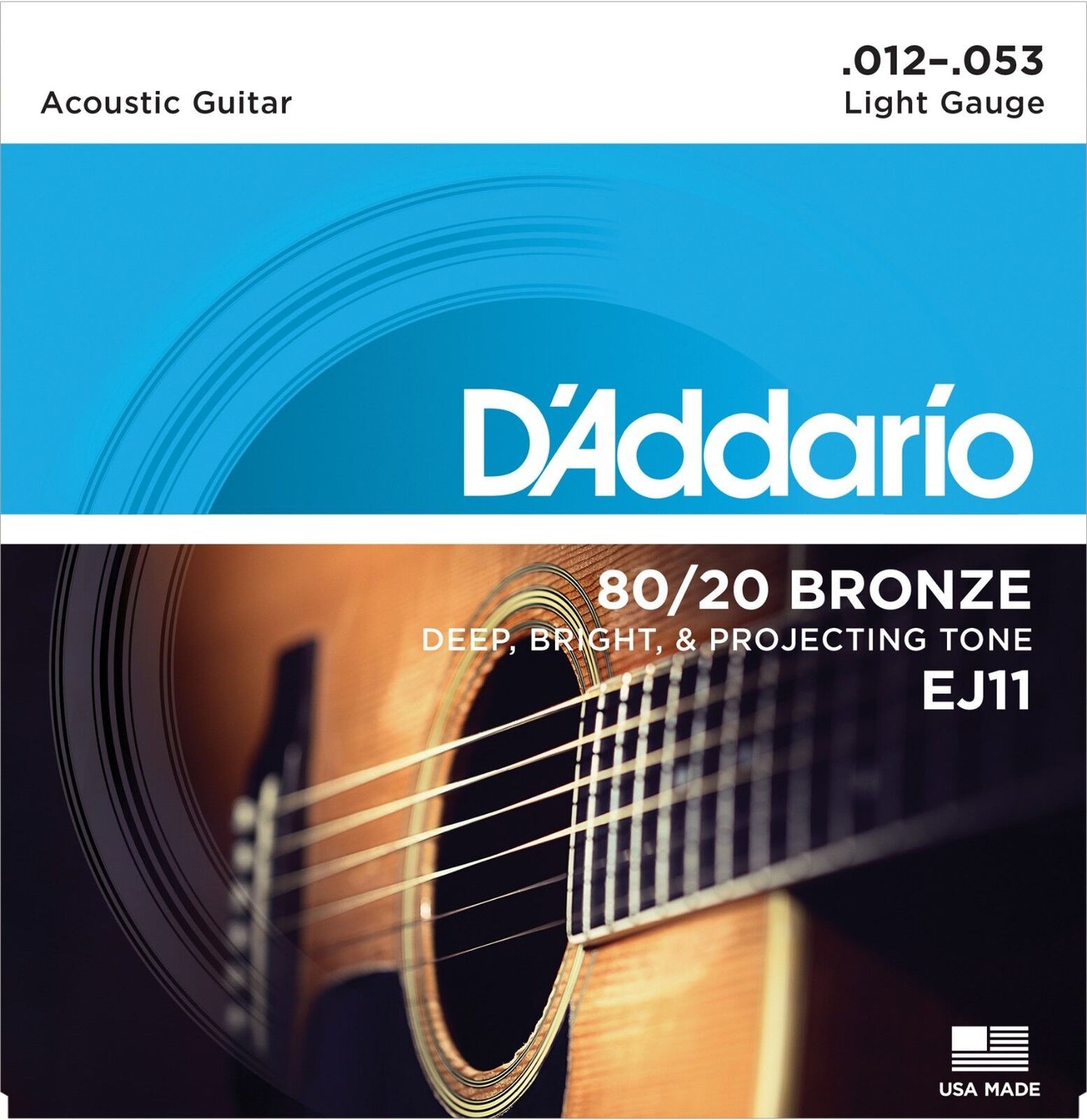 Basic Acoustic Guitar Strings - D'Addario EJ11 Light Strings